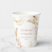 Boho gouden folie vlinder kussen baby shower papieren bekers (Achterkant)