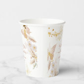 Boho gouden folie vlinder kussen baby shower papieren bekers (Rechts)