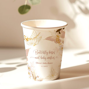 Boho gouden folie vlinder kussen baby shower papieren bekers