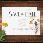 Boho Gouden Gele Meadow Bloemen Bruiloft Save The Date