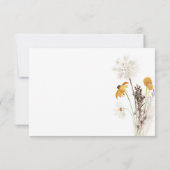 Boho Gouden Gele Meadow Bloemen Bruiloft Save The Date (Achterkant)