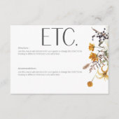 Boho Gouden Gele Meadow Bloemen Gouden Details Informatiekaartje (Voorkant)