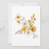 Boho Gouden Gele Meadow Bloemen Witte Bruiloft Kaart (Achterkant)
