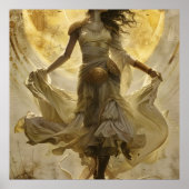 Boho gouden godin esthetische kunst aan de muur poster (Voorkant)