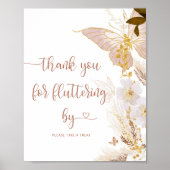 Boho gouden vlinder Bedankt voor het fladderen doo Poster (Voorkant)