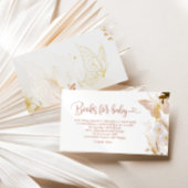 Boho gouden vlinder boeken voor baby ticket informatiekaartje