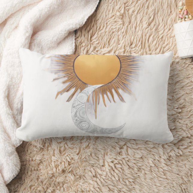 Boho Gouden Zon Maan Hemels Worp Kussen (Deken)