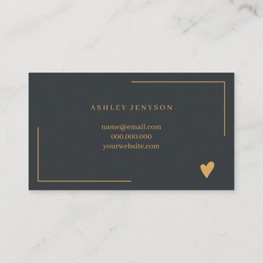 Boho goudmarineschandje blauw script bedankt visitekaartje (Achterkant)