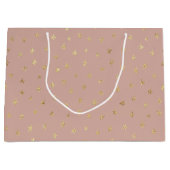 Boho Goudsterrenpatroon Beige D6AEA3 Groot Cadeauzakje (Voorkant)