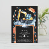 Boho Graafmachine Bouw Verjaardag Kaart (Staand voorkant)