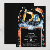 Boho Graafmachine Bouw Verjaardag Kaart (Voorkant / Achterkant)