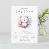 Boho Graceful Owl Baby shower Kaart (Staand voorkant)
