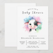 Boho gracieuze Koe Baby shower Kaart (Voorkant / Achterkant)