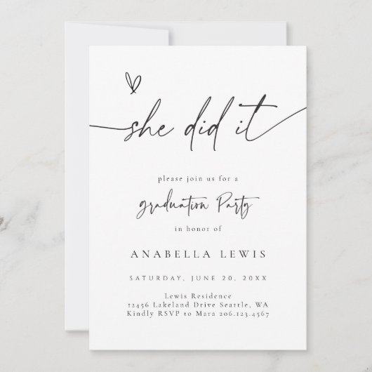 Boho Graduation Party Notice Uitnodiging Kaart (Voorkant)