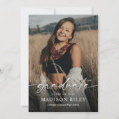 Boho Graduation Party Uitnodiging met foto's (Voorkant)