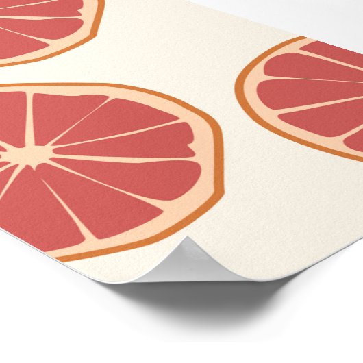 Boho Grapefruit slict Tropical Summer Print (Hoek)