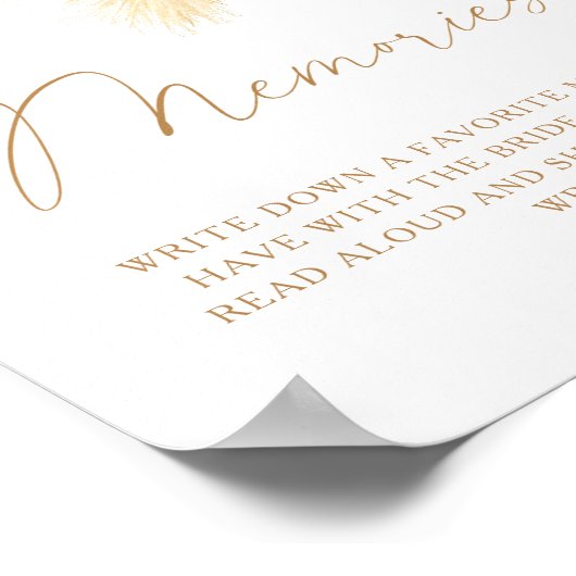 Boho gras - herinneringen met de bruid poster (Hoek)