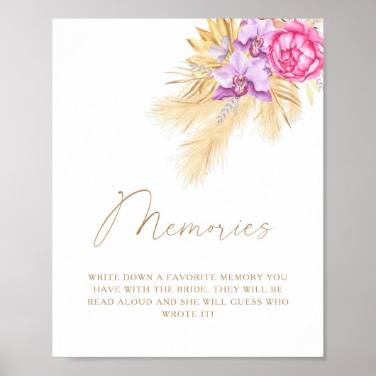 Boho gras - herinneringen met de bruid poster (Voorkant)