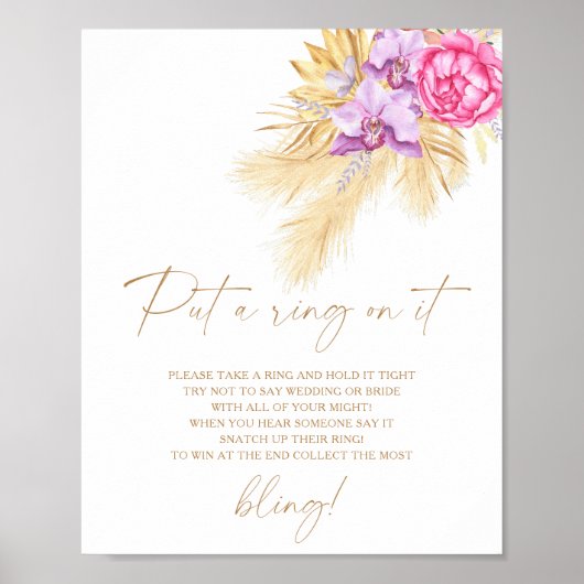 Boho gras - lente zet een ring op het spel poster (Voorkant)