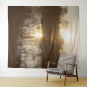 Boho Gras Natuurlijk Water Landschap Wandkleed (In Situ (horizontaal))