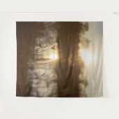 Boho Gras Natuurlijk Water Landschap Wandkleed (Voorkant (horizontaal))