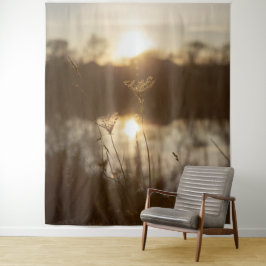 Boho Gras Natuurlijk Water Landschap Wandkleed