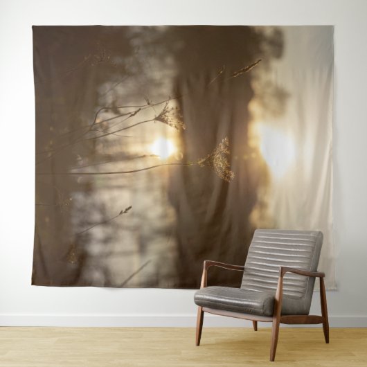 Boho gras natuurlijke waterlandschap wandkleed (In Situ (horizontaal))