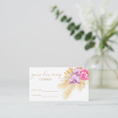 Boho gras - Raad hoeveel kurken bruidsspel Informatiekaartje (Staand voorkant)