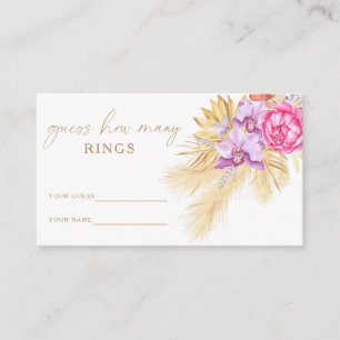 Boho gras - Raad hoeveel ringen bruidsspel Informatiekaartje