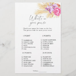 Boho gras - Wat zit er in je tas spel