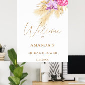 Boho gras - welkomstbord voor bruidsdouche poster (Thuiskantoor)