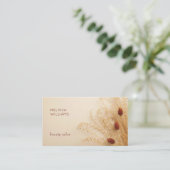 Boho Grass 3D Earthy Tones Floral Visitekaartje (Staand voorkant)