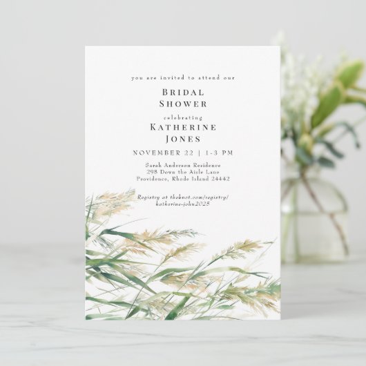 Boho Grass Vrijgezellenfeest Kaart (Staand voorkant)