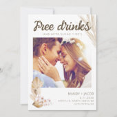 Boho gratis Drinken Gezegde ik doe bruiloft Save The Date (Voorkant)