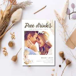 Boho gratis Drinken Gezegde ik doe bruiloft Save The Date