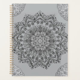 Boho Gray Mandala Esthetische Dagelijkse Planner