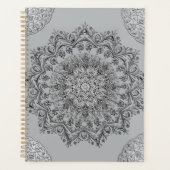 Boho Gray Mandala Esthetische Dagelijkse Planner (Voorkant)