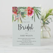 BOHO GRAY PINK FLORAL CACTI FOLIAGE VRIJGEZELLENFE KAART (Staand voorkant)