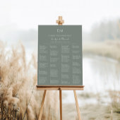 Boho Green Alfabetical Wedding Seding Chart Poster
