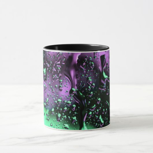 Boho Green and Purple Abstract Modern Art Mok (Midden)
