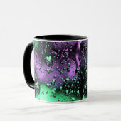 Boho Green and Purple Abstract Modern Art Mok (Voorkant links)