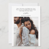 Boho Green Arch Fotoscript Typografie Kerstmis Feestdagenkaart (Achterkant)