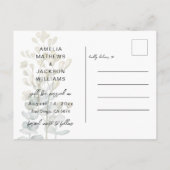 Boho Green & beige Botanical Save the Date Aankondigingskaart (Achterkant)