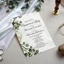 Boho Green Berry Wreath Damask Verloving
