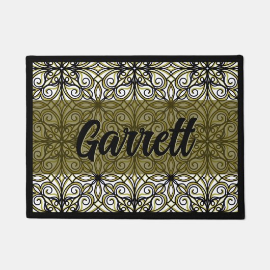 Boho Green & Black Deurmat (Voorkant)