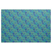 Boho Green Blue abstract tribaal patroon Stof (Yard (91,4 cm))
