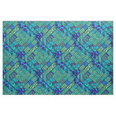Boho Green Blue abstract tribaal patroon Stof (Fat Quarter)