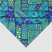 Boho Green Blue abstract tribaal patroon Tissuepapier (Detail)