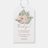 Boho Green Blush Wedding Cadeaulabel (Voorkant)