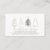 Boho Green Christmas Trees Baby Boek Verzoek Informatiekaartje (Voorkant)